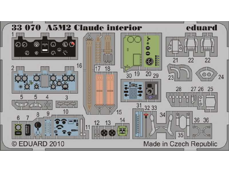 A5M2 Claude interior S. A. 1/32 - Special Hobby - blaszki - zdjęcie 1 A5M2 Claude interior S. A. 1/32 - Special Hobby - blaszki - zdjęcie 1