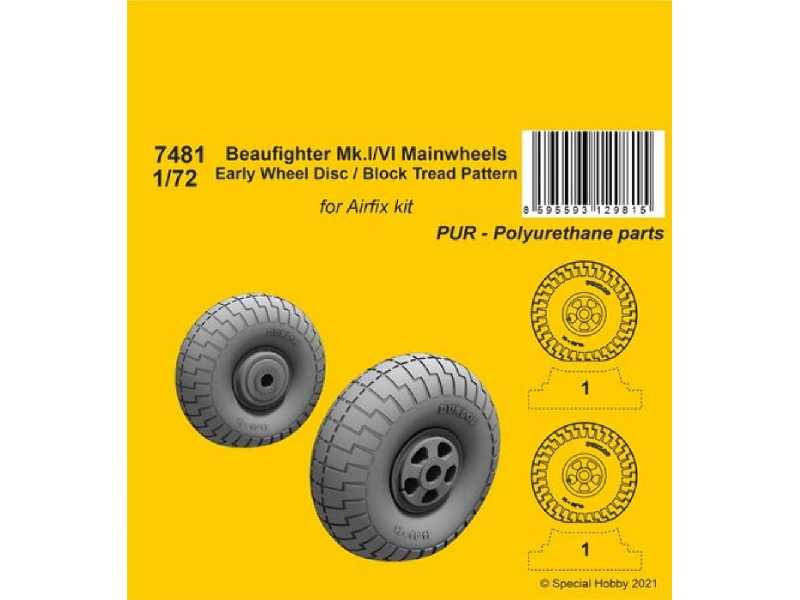 Beaufighter Mk.I/Vi Mainwheels - Early Wheel Disk / Block Tread Pattern - zdjęcie 1