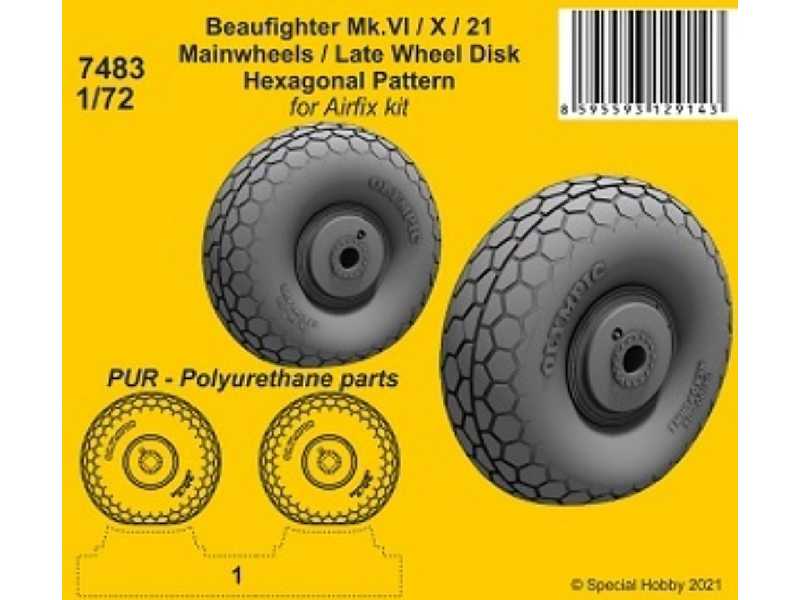 Beaufighter Mk.Vi / X / 21 Mainwheels / Late Wheel Disk Hexagonal Pattern (For Airfix Kit) - zdjęcie 1