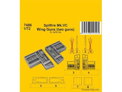 Spitfire Mk.Vc Wing Guns (Two Guns) (For Airfix Kit) - zdjęcie 1