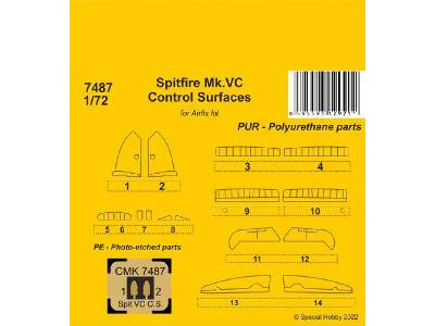 Spitfire Mk.Vc Control Surfaces (For Airfix Kit) - zdjęcie 1