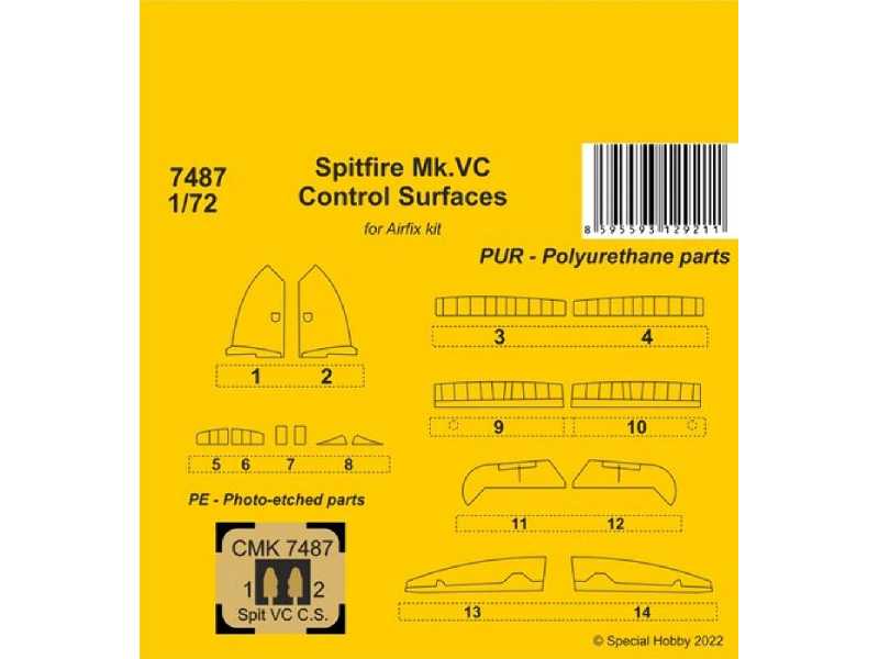 Spitfire Mk.Vc Control Surfaces (For Airfix Kit) - zdjęcie 1