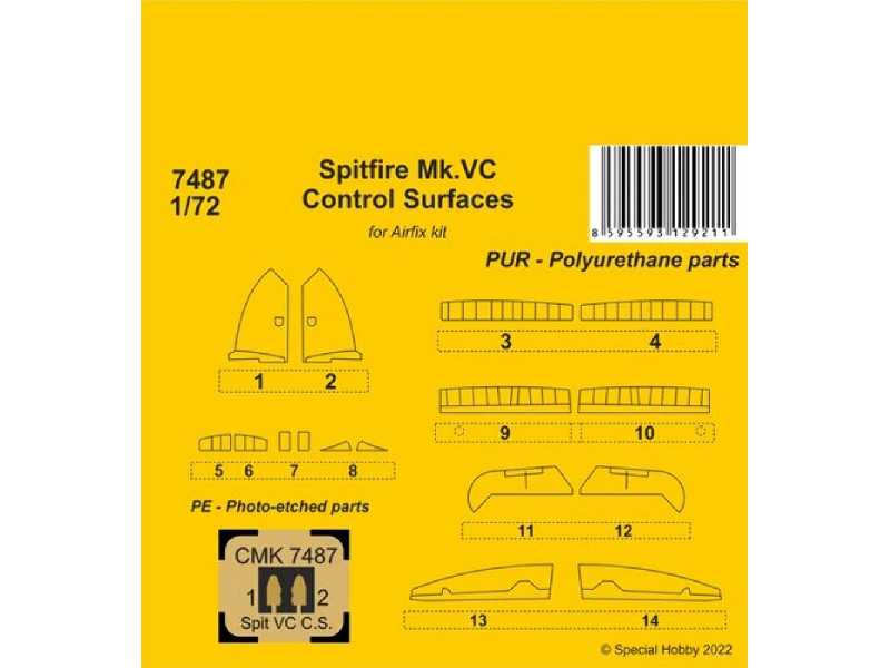 Spitfire Mk.Vc Control Surfaces (For Airfix Kit) - zdjęcie 1 Spitfire Mk.Vc Control Surfaces (For Airfix Kit) - zdjęcie 1
