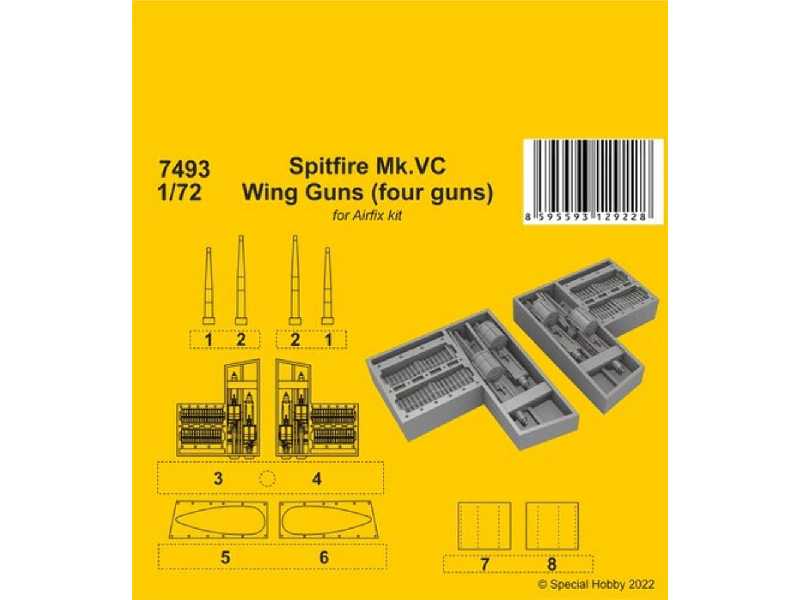 Spitfire Mk.Vc Wing Guns (Four Guns) (For Airfix Kit) - zdjęcie 1 Spitfire Mk.Vc Wing Guns (Four Guns) (For Airfix Kit) - zdjęcie 1