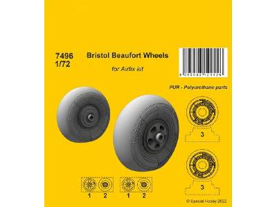 Bristol Beaufort Wheels For Airfix Kit - zdjęcie 1
