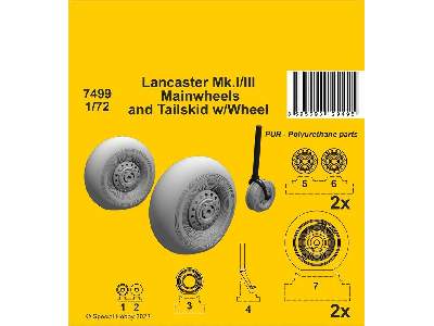 Lancaster Mk.I/Iii Mainwheels And Tailwheel W/Leg - zdjęcie 1