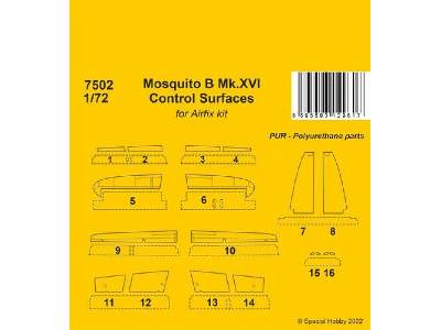 Mosquito B Mk. Xvi Control Surfaces (For Airfix Kit) - zdjęcie 1