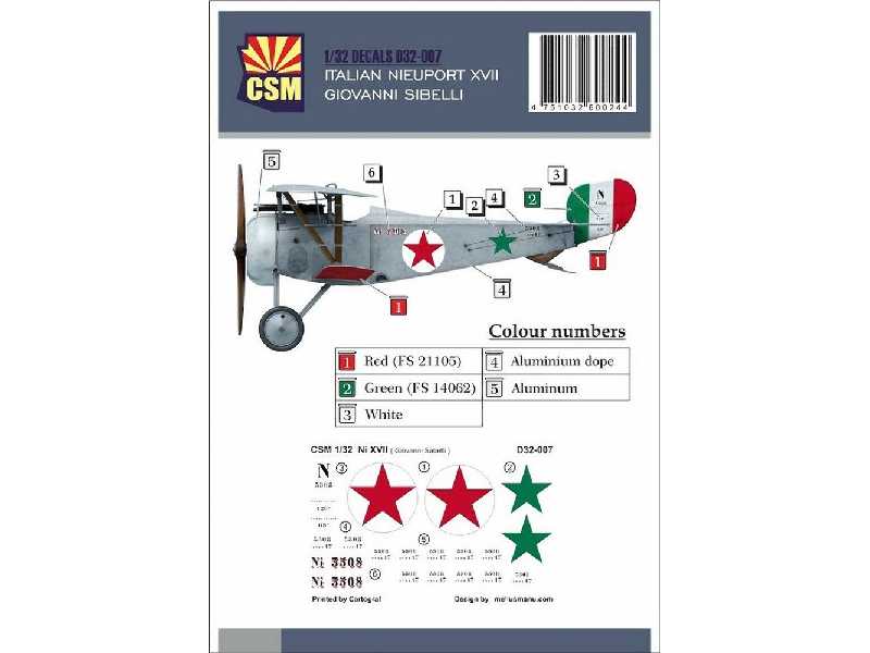 Talian Nieuport Xvii Giovanni Sibelli - zdjęcie 1 Talian Nieuport Xvii Giovanni Sibelli - zdjęcie 1