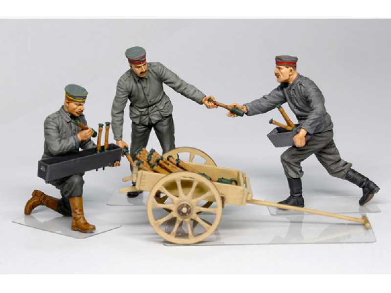 German Aerodrome Personnel Ordnance Team W/Cart Wwi Figures - zdjęcie 1