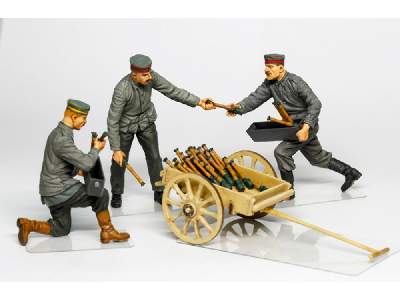 German Aerodrome Personnel Ordnance Team W/Cart Wwi Figures - zdjęcie 3