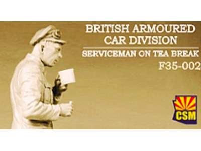 British Armoured Car Division Serviceman On Tea Break - zdjęcie 1