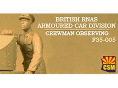 British Rnas Armoured Car Division Crewman Observing - zdjęcie 1