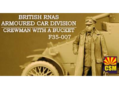 British Rnas Armoured Car Division Crewman With A Bucket - zdjęcie 1