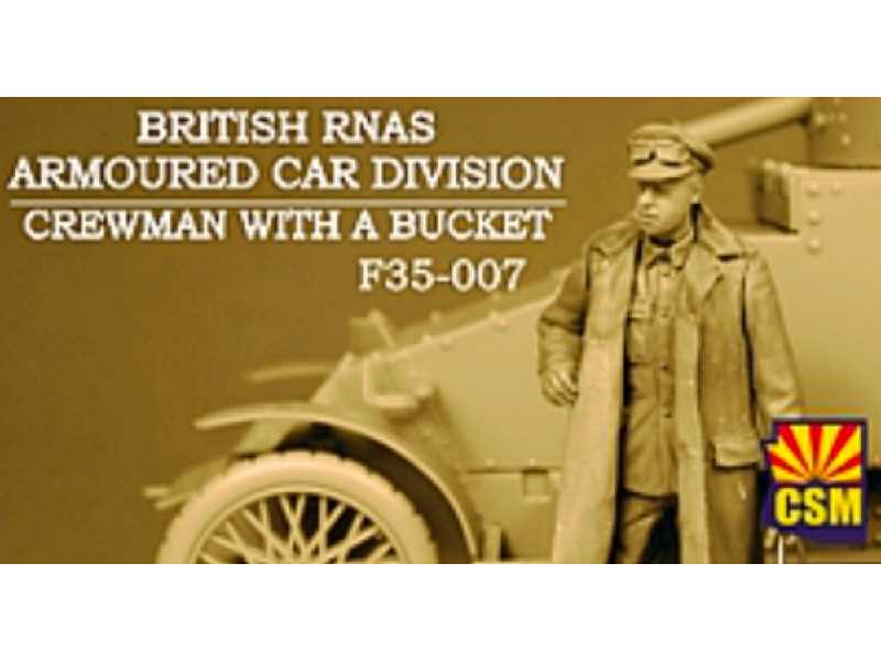 British Rnas Armoured Car Division Crewman With A Bucket - zdjęcie 1 British Rnas Armoured Car Division Crewman With A Bucket - zdjęcie 1