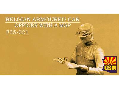 Belgian Armoured Car Officer With A Map - zdjęcie 1