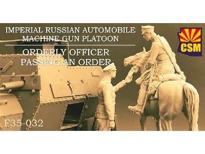 Imperial Russian Automobile Machine Gun Platoon Orderly Officer Passing An Order - zdjęcie 1