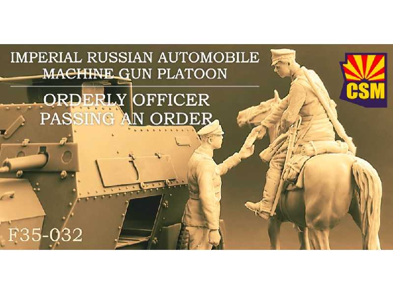 Imperial Russian Automobile Machine Gun Platoon Orderly Officer Passing An Order - zdjęcie 1