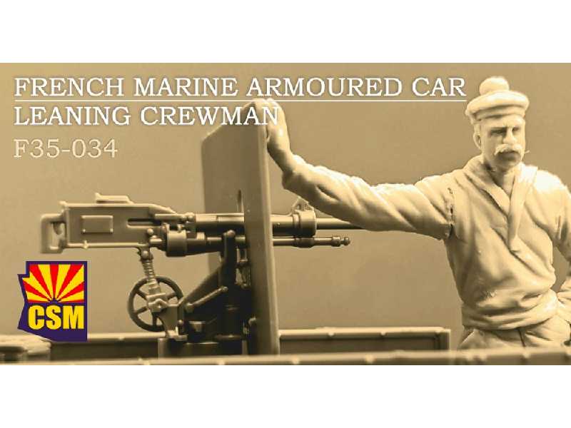 French Marine Armoured Car Leaning Crewman - zdjęcie 1 French Marine Armoured Car Leaning Crewman - zdjęcie 1