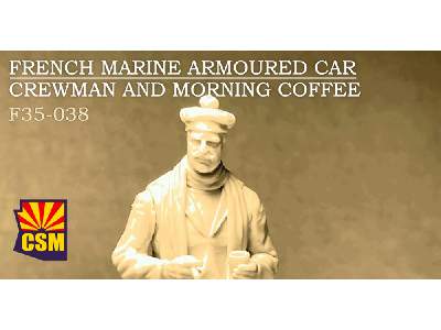 French Marine Armoured Car Crewman And Morning Coffee - zdjęcie 1