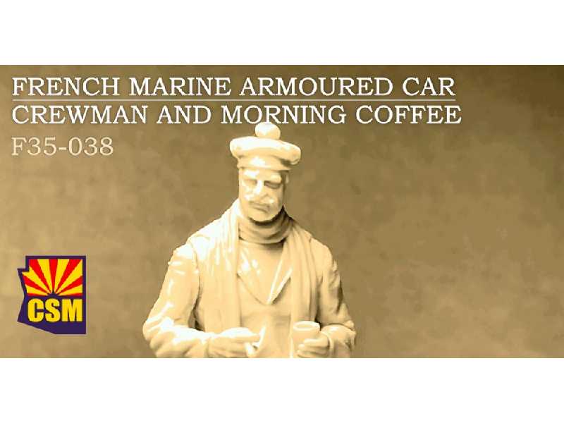 French Marine Armoured Car Crewman And Morning Coffee - zdjęcie 1 French Marine Armoured Car Crewman And Morning Coffee - zdjęcie 1