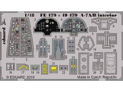  A-7A/ B interior S. A. 1/48 - Hobby Boss - blaszki - zdjęcie 1