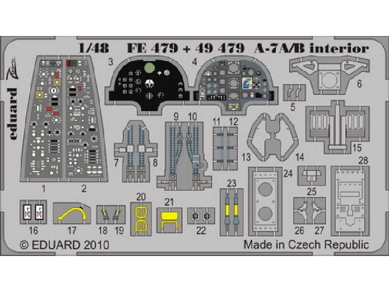 A-7A/ B interior S. A. 1/48 - Hobby Boss - blaszki - zdjęcie 1 A-7A/ B interior S. A. 1/48 - Hobby Boss - blaszki - zdjęcie 1