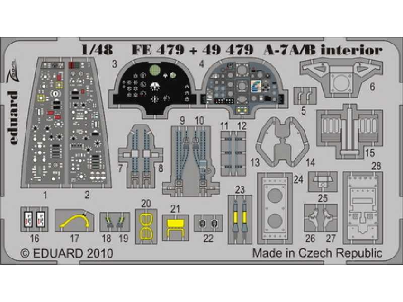  A-7A/ B interior S. A. 1/48 - Hobby Boss - blaszki - zdjęcie 1