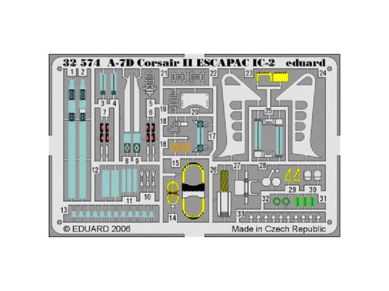  A-7D ESCAPAC IC-2 1/32 - Trumpeter - blaszki - zdjęcie 1