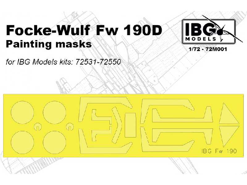 Maski Focke-Wulf Fw 190D - do modeli IBG: 72531-72550 - zdjęcie 1 Maski Focke-Wulf Fw 190D - do modeli IBG: 72531-72550 - zdjęcie 1