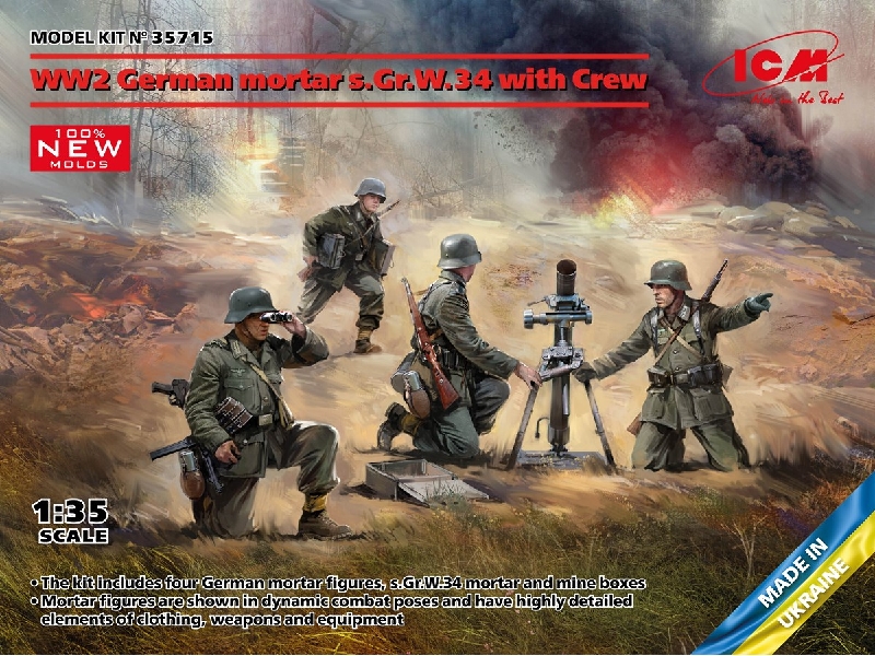 WW2 German Mortar Grw 34 With Crew - zdjęcie 1 WW2 German Mortar Grw 34 With Crew - zdjęcie 1