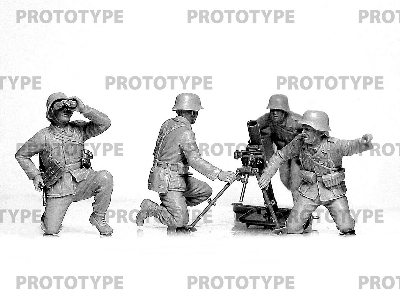 WW2 German Mortar Grw 34 With Crew - zdjęcie 2