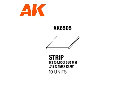 Strips 0.30 X 4.00 X 350mm - Styrene Strip - (1 Units) - zdjęcie 3