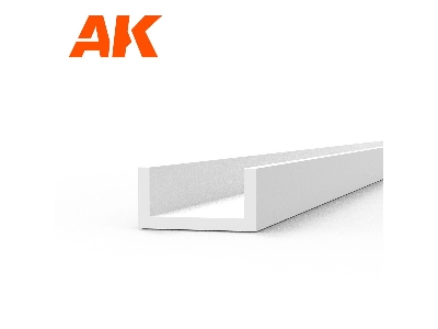 U Channel 3.0 Width X 350mm - Styrene U Channel - (1 Units) - zdjęcie 1