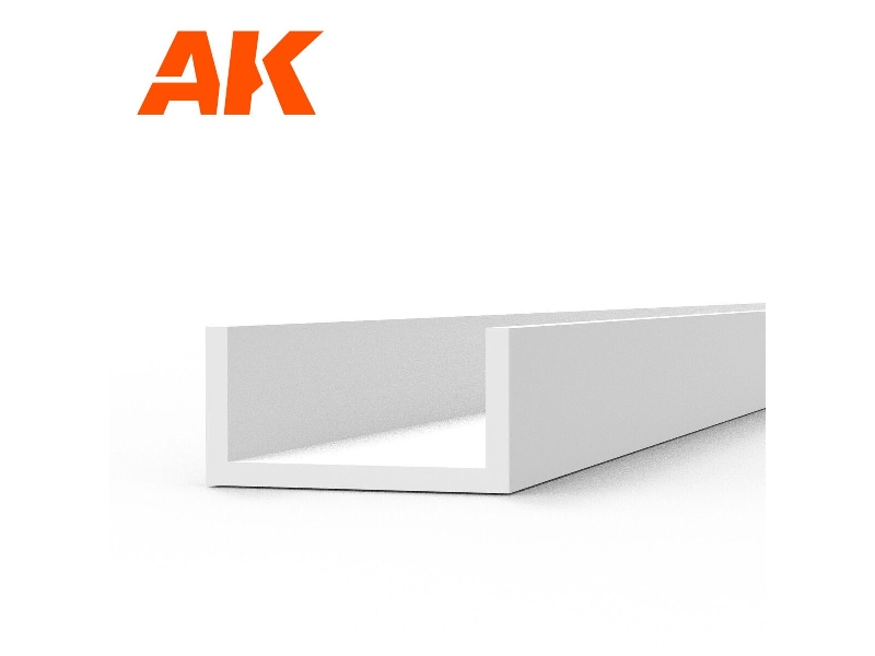 U Channel 4.0 Width X 350mm - Styrene U Channel - (1 Units) - zdjęcie 1