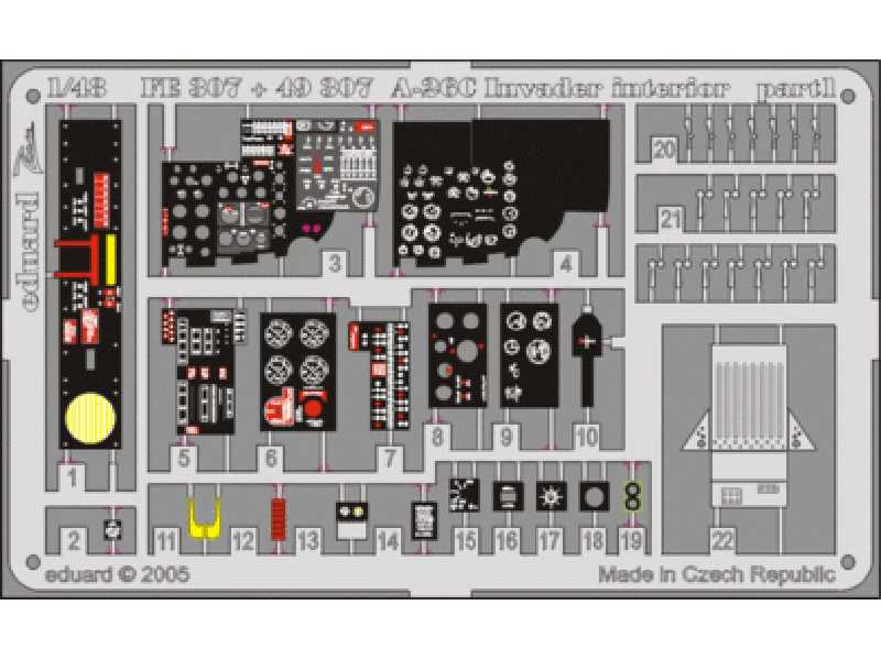  A-26C interior 1/48 - Monogram - blaszki - zdjęcie 1