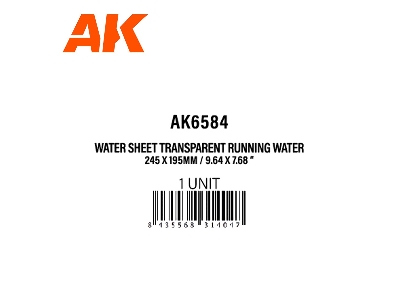 Water Sheet Transparent Running Water 245 X 195mm / 9.64 X 7.68 " - Textured Acrylic Sheet - 1 Unit - zdjęcie 3