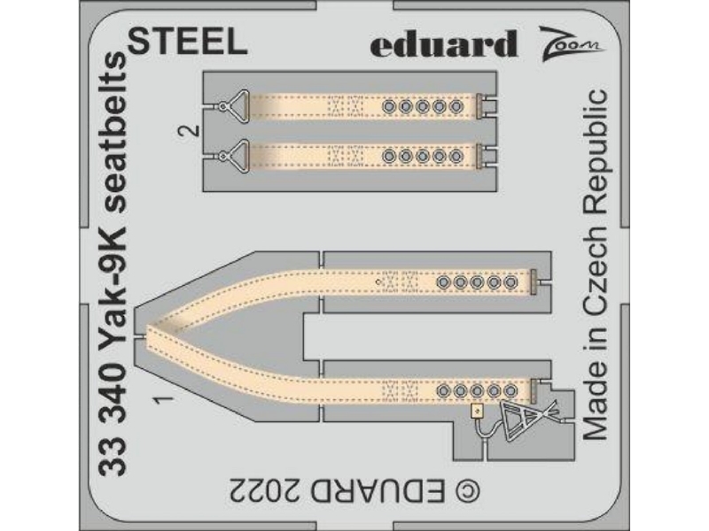 Yak-9K seatbelts STEEL 1/32 - ICM - zdjęcie 1