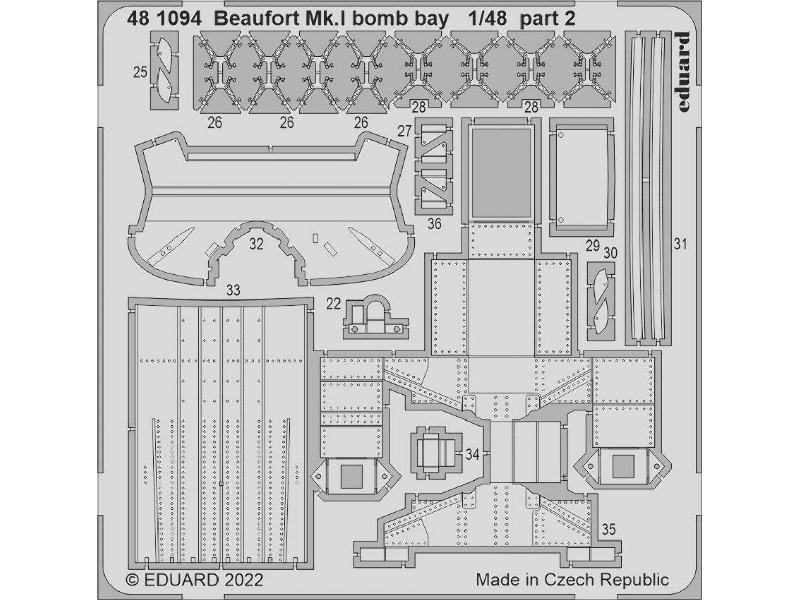 Beaufort Mk. I bomb bay 1/48 - ICM - zdjęcie 1 Beaufort Mk. I bomb bay 1/48 - ICM - zdjęcie 1