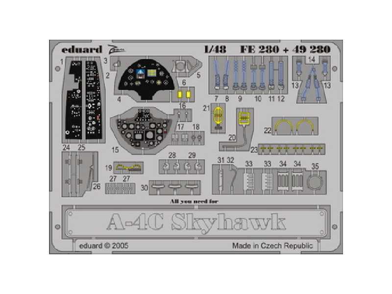  A-4C 1/48 - Hasegawa - blaszki - zdjęcie 1