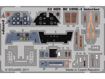  Bf 109E-4 interior S. A. 1/32 - Dragon - blaszki - zdjęcie 1