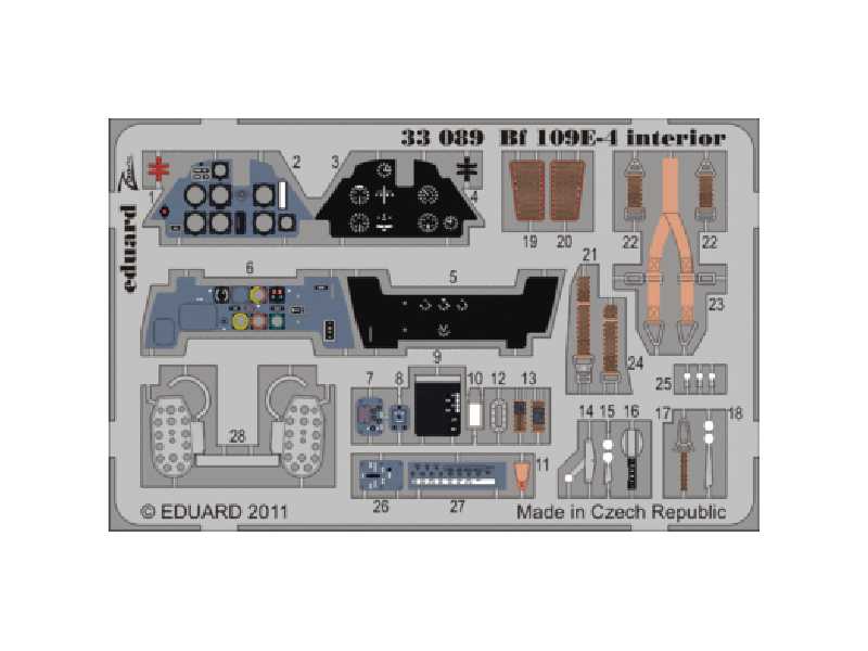 Bf 109E-4 interior S. A. 1/32 - Dragon - blaszki - zdjęcie 1 Bf 109E-4 interior S. A. 1/32 - Dragon - blaszki - zdjęcie 1