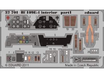  Bf 109E-4 interior S. A. 1/32 - Dragon - blaszki - zdjęcie 1