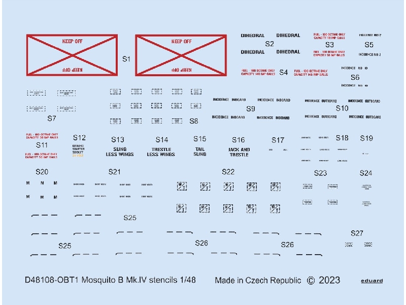 Mosquito B Mk. IV stencils 1/48 - REVELL - zdjęcie 1