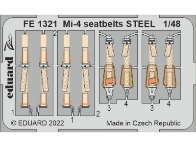 Mi-4 seatbelts STEEL 1/48 - TRUMPETER - zdjęcie 1