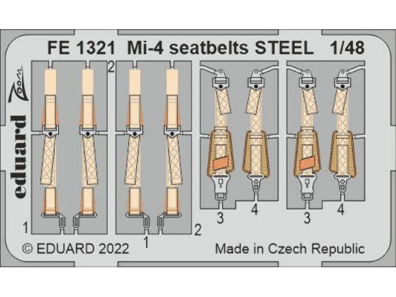 Mi-4 seatbelts STEEL 1/48 - TRUMPETER - zdjęcie 1
