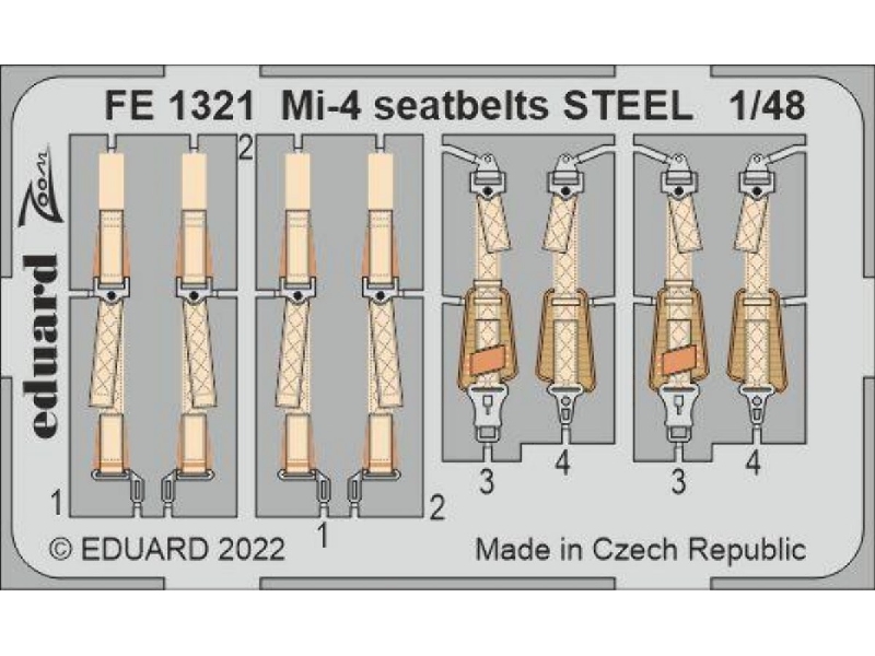 Mi-4 seatbelts STEEL 1/48 - TRUMPETER - zdjęcie 1 Mi-4 seatbelts STEEL 1/48 - TRUMPETER - zdjęcie 1