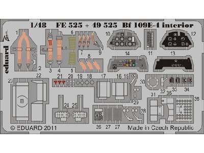  Bf 109E-4 interior S. A. 1/48 - Airfix - blaszki - zdjęcie 1