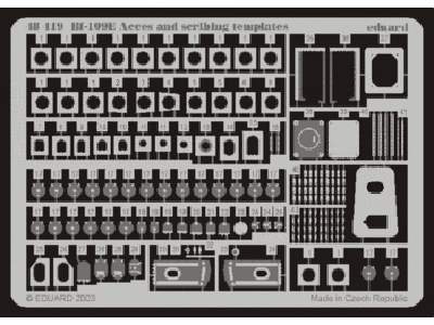  Bf 109E access and scribing templates 1/48 - Hasegawa - blaszki - zdjęcie 1