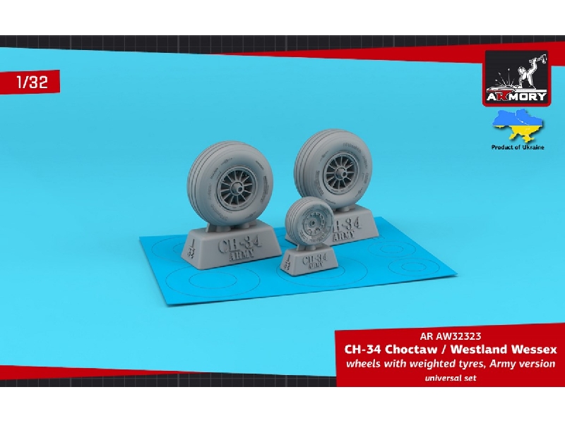 Ch-34 Choctaw (Army Version) / Westland Wessex Wheels W/ Weighted Tyres - zdjęcie 1 Ch-34 Choctaw (Army Version) / Westland Wessex Wheels W/ Weighted Tyres - zdjęcie 1