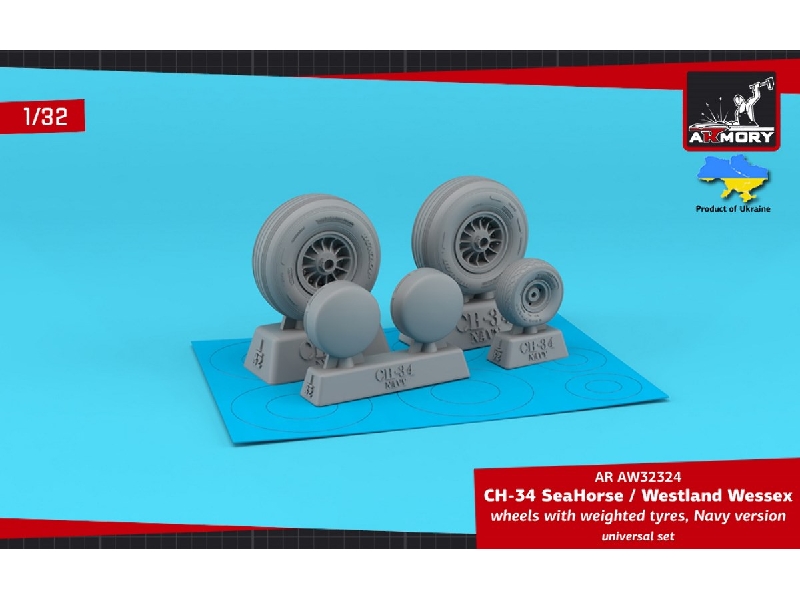 Ch-34 Seahorse (Navy Version) / Westland Wessex Wheels W/ Weighted Tyres - zdjęcie 1 Ch-34 Seahorse (Navy Version) / Westland Wessex Wheels W/ Weighted Tyres - zdjęcie 1